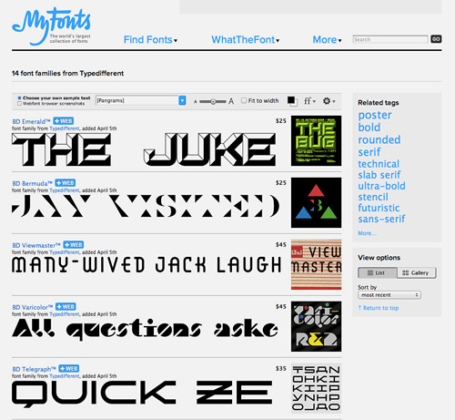 BD fonts on myfonts.com